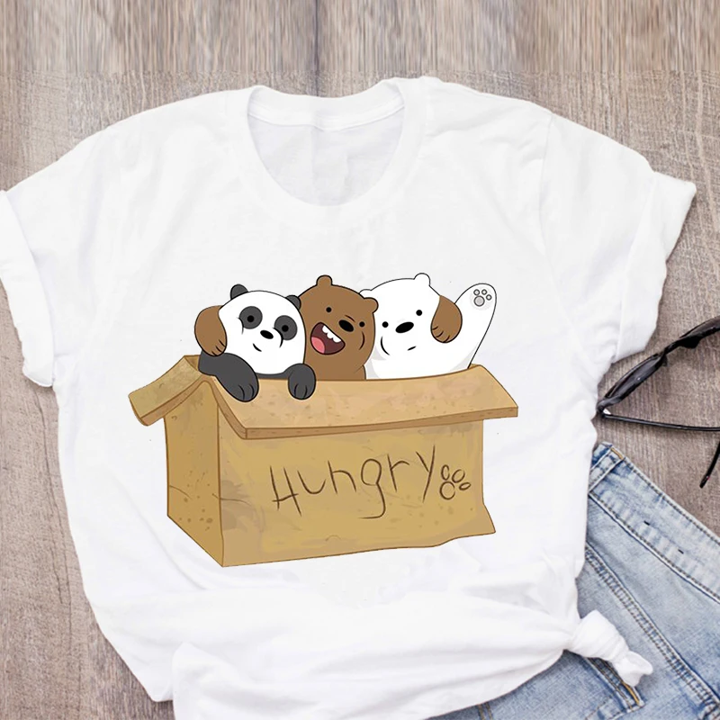 Cute bears Funny t shirts Harajuku cartoon t shirt Women streetwear Kawaii Animal Graphic Print T-shirt Vogue Tshirt Female
Cute bears Funny t shirts Harajuku cartoon t shirt Women streetwear Kawaii Animal Graphic Print T-shirt Vogue Tshirt Female