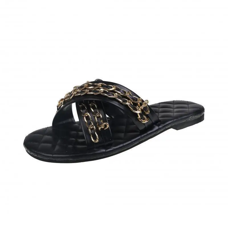 2021 New Summer Comfortable And Cool Metal Chain Rhombus Flat Heel Round Toe Women's Slippers
2021 New Summer Comfortable And Cool Metal Chain Rhombus Flat Heel Round Toe Women's Slippers