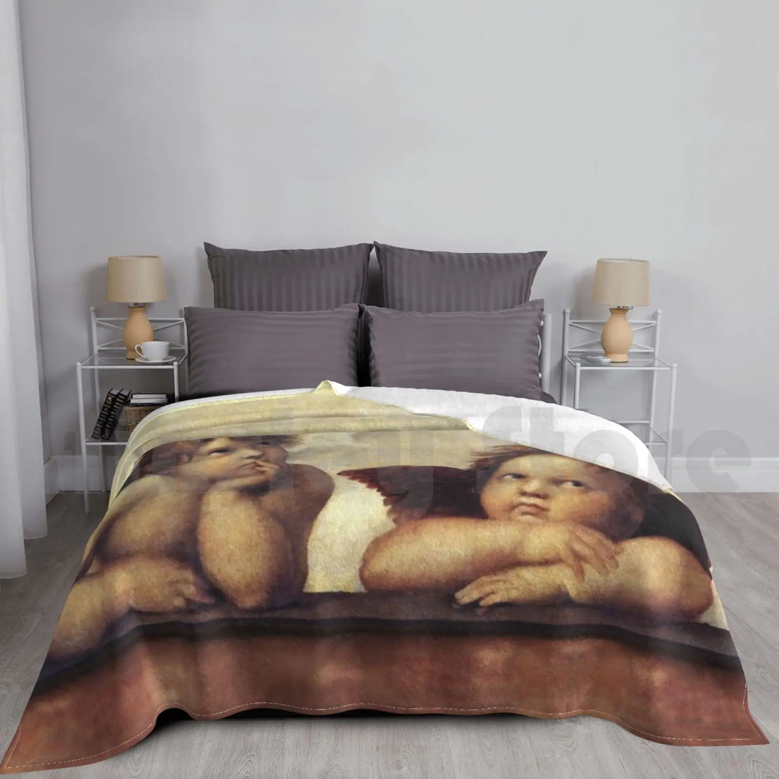 

Renaissance Angels Winged Cherubs Blanket For Sofa Bed Travel Angel Cherubs Renaissance Fine Art Masterpiece