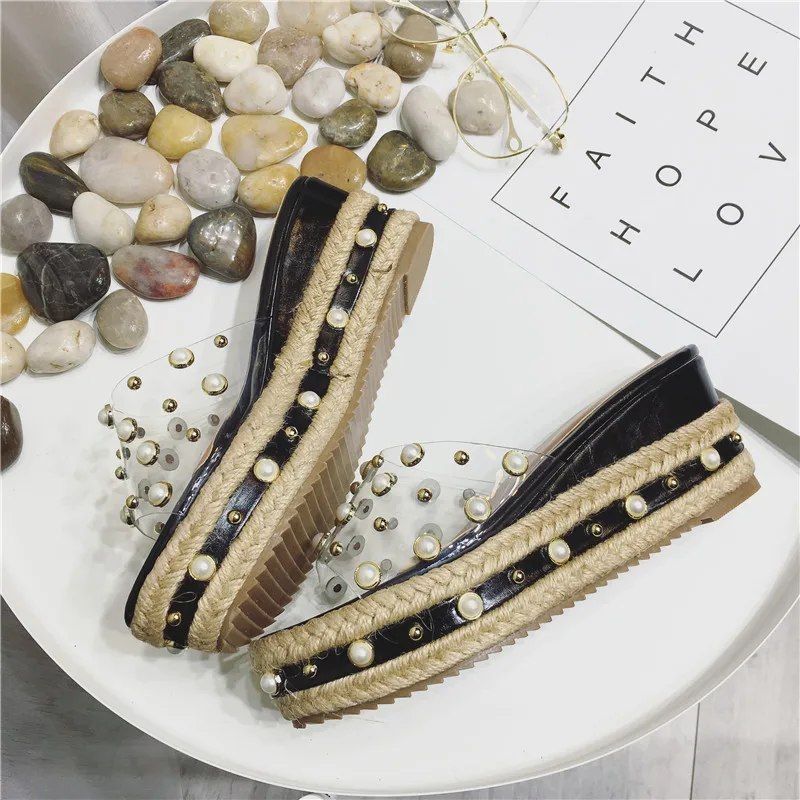 Womens Sandals Transparent PVC Slip On Shoes For Women Platform Heels Wedge Sandals Summer Pearle High Heel Slippers
Womens Sandals Transparent PVC Slip On Shoes For Women Platform Heels Wedge Sandals Summer Pearle High Heel Slippers