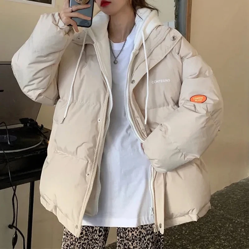 Parkas Winter Women Fake Two Pieces Hooded Cotton Padded Coat Korean Fashion Ladies Oversize Outerwear Thickening Womans Jacket
Parkas Winter Women Fake Two Pieces Hooded Cotton Padded Coat Korean Fashion Ladies Oversize Outerwear Thickening Womans Jacket