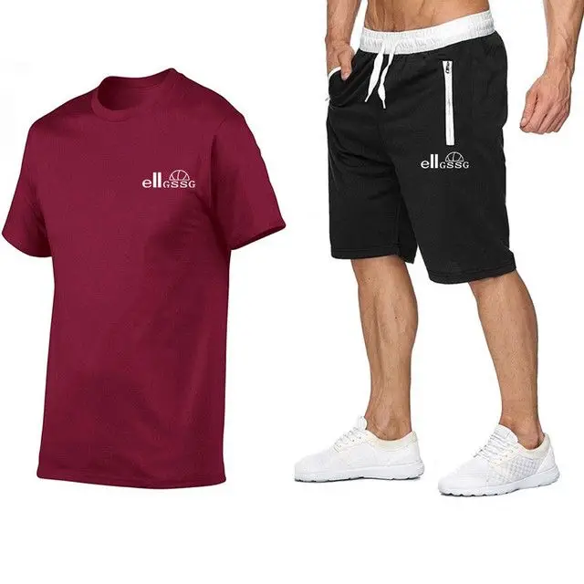 Summer breathable men's suit leisure sports short-sleeved T-shirt tie rope shorts with pocket zipper fitness jogging men's wear
Summer breathable men's suit leisure sports short-sleeved T-shirt tie rope shorts with pocket zipper fitness jogging men's wear