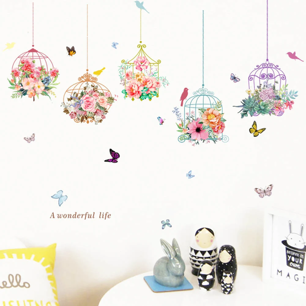 Mothproof Wall Sticker Antifouling Colourful Flower Bird Cage Butterfly Wall Sticker Art Decals Room DecorEnvironmental Friendly
Mothproof Wall Sticker Antifouling Colourful Flower Bird Cage Butterfly Wall Sticker Art Decals Room DecorEnvironmental Friendly