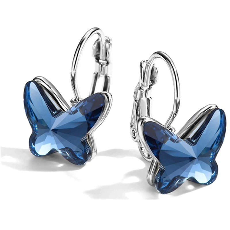 Exquisite Crystal Butterfly Hoop Earrings for Women Wedding Party Jewelry Silver Color Dangle Fashion Gifts
Exquisite Crystal Butterfly Hoop Earrings for Women Wedding Party Jewelry Silver Color Dangle Fashion Gifts