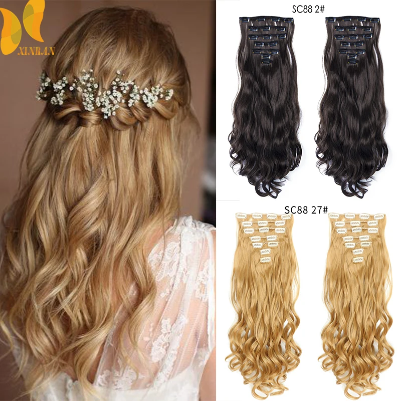 XINRAN Synthetic 16 clips Long Straight Hair Extensions Clips in High Temperature Fiber Black Brown Hairpiece
XINRAN Synthetic 16 clips Long Straight Hair Extensions Clips in High Temperature Fiber Black Brown Hairpiece