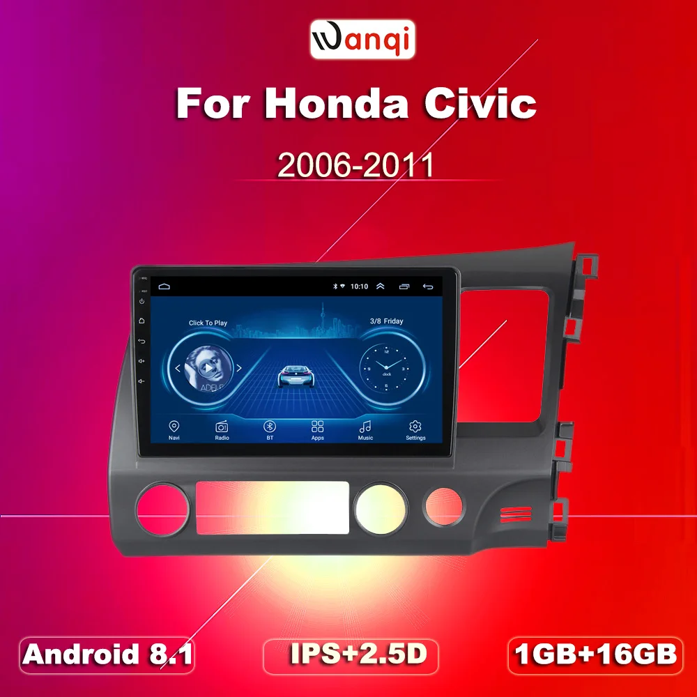 10.1 inch Android 8.1 Car GPS Navigation For RHD Honda civic 2004-2011 right hand Support Stereo Audio Radio Video Bluetooth | Автомобили