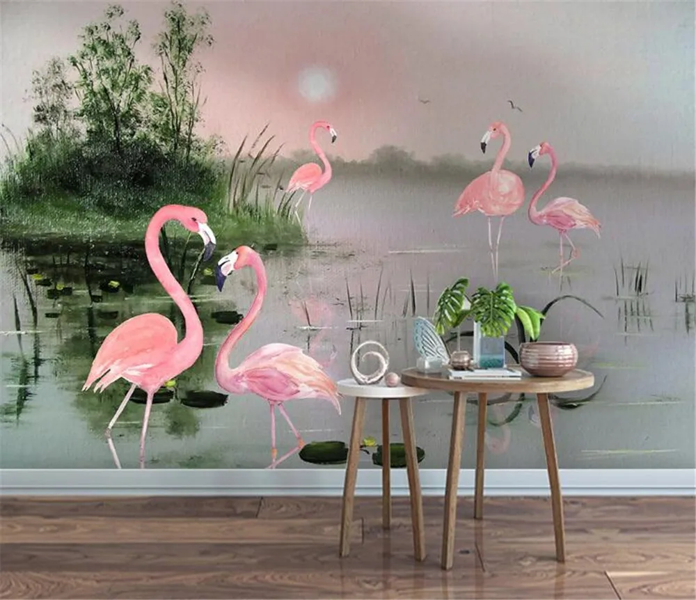 milofi factory custom wallpaper mural modern 3D lotus pond plant flamingo TV background wallpaper mural 
milofi factory custom wallpaper mural modern 3D lotus pond plant flamingo TV background wallpaper mural