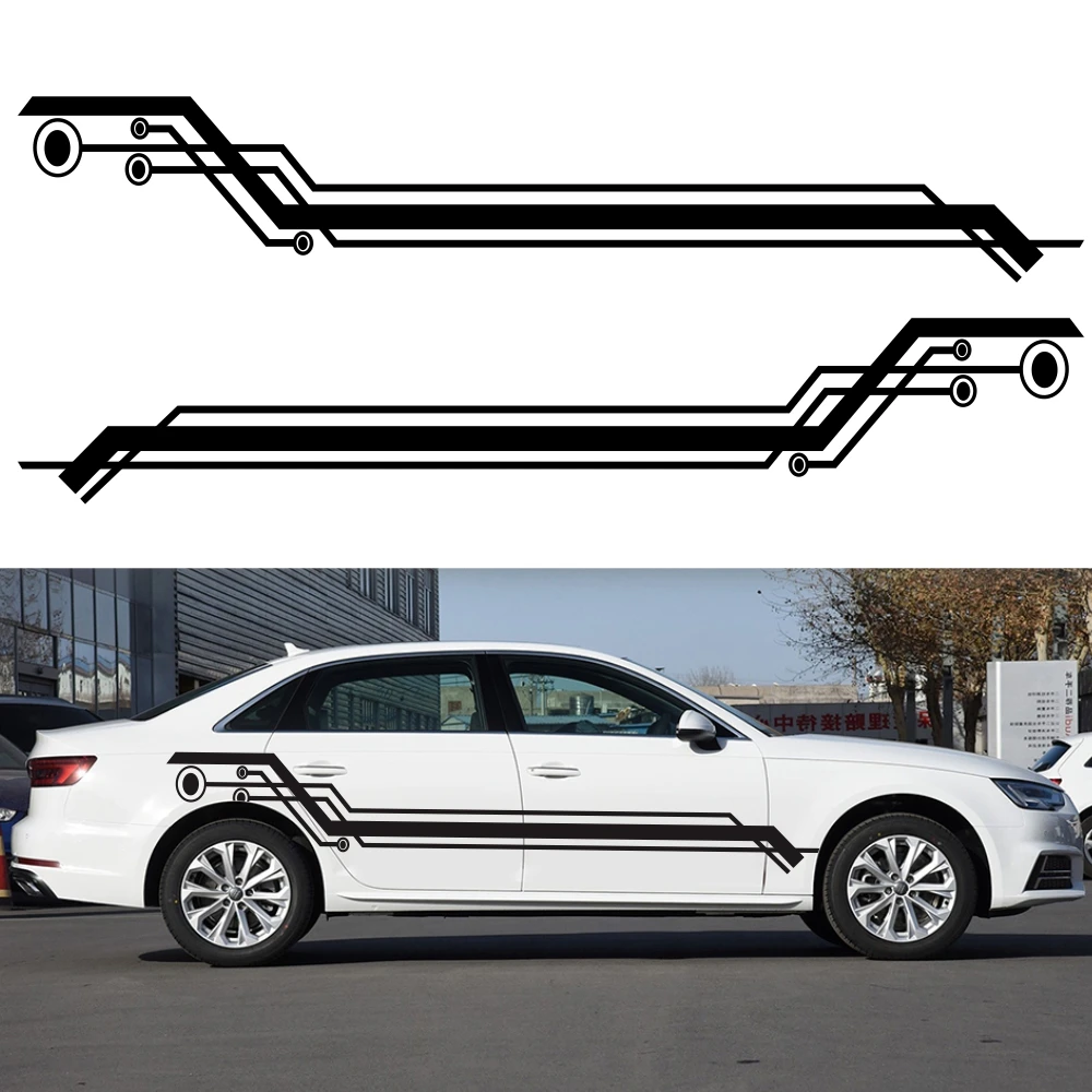 2PCS Fashion sports racing stripe car stickers decoration side door rear wheel waist line fun vinyl stickers car accessories
2PCS Fashion sports racing stripe car stickers decoration side door rear wheel waist line fun vinyl stickers car accessories