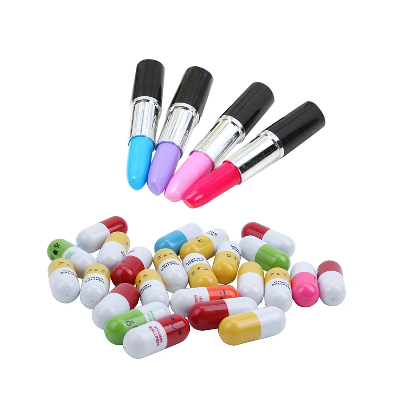 36 Pcs Ballpoint Pen: 24Pcs Vitamin Pill Ballpoint Pen & 12 Pcs 0.5 Mm Cute Cool Novelty Lipstick Shape Ballpoint Pen
36 Pcs Ballpoint Pen: 24Pcs Vitamin Pill Ballpoint Pen & 12 Pcs 0.5 Mm Cute Cool Novelty Lipstick Shape Ballpoint Pen