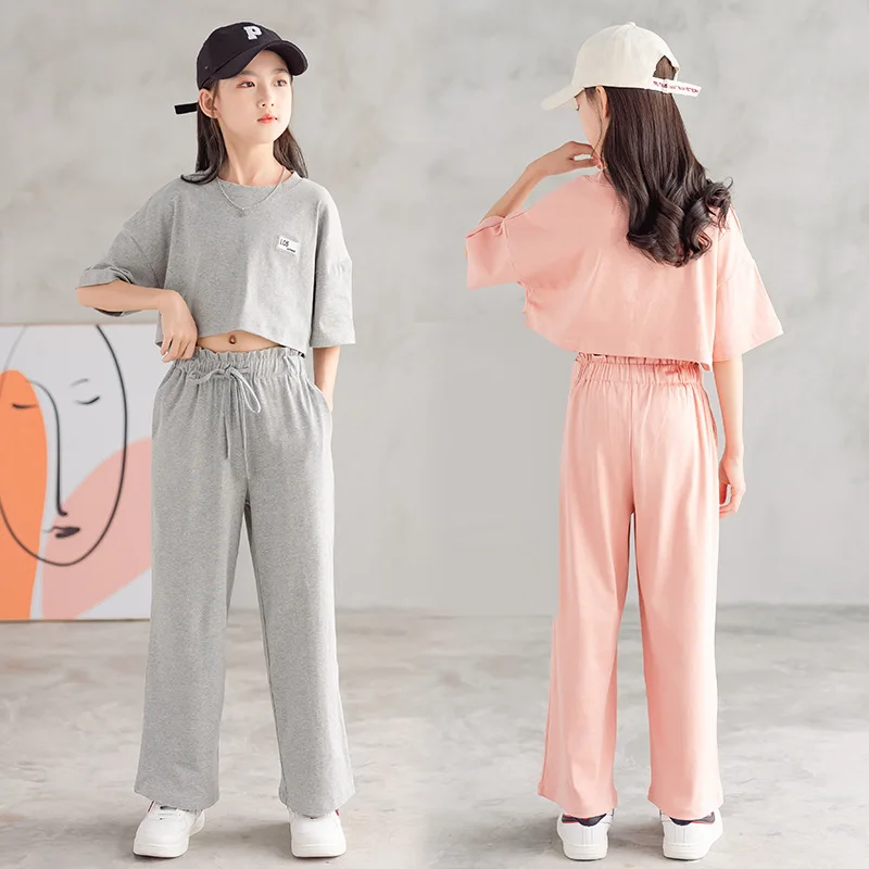 Хлопковые костюмы для девочек от 10 до 12 лет Новинка 2021 года, длинные штаны с короткими рукавами модная спортивная одежда для девочек-подрост... 
Хлопковые костюмы для девочек от 10 до 12 лет Новинка 2021 года, длинные штаны с короткими рукавами модная спортивная одежда для девочек-подрост...