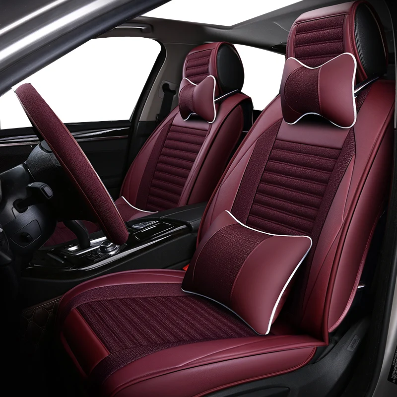 Кожаные чехлы для автомобильных сидений льняные Nissan Qashqai Note Murano March Almera
