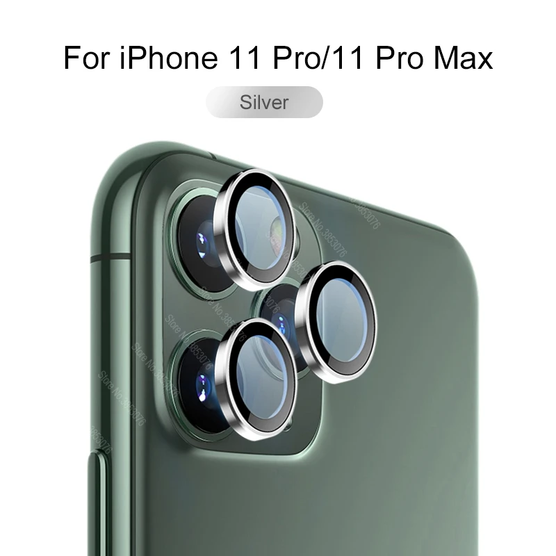 Стеклянная крышка для задней камеры с одним кольцом iphone 11 Pro Max металлическая