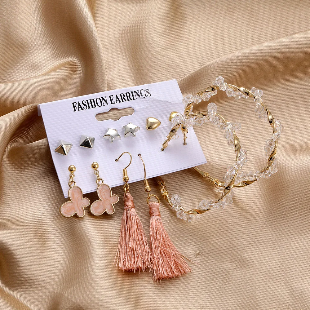 

FNIO 2020 New Bohemian Tassel Earrings Vintage Long Earrings For Women Acrylic Fashion Geometry Statement Earrings Jewelry