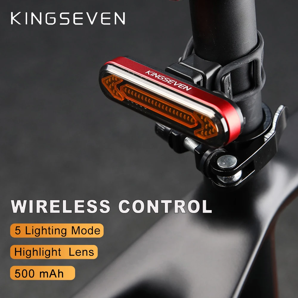 Беспроводной Перезаряжаемый USB-фонарь заднего фонаря для велосипеда KINGSEVEN -