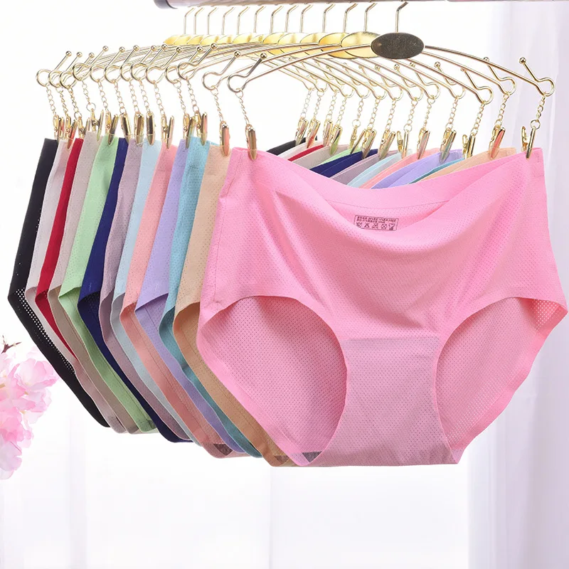 Large Size Ice Silk Hollow Ladies Panties Seamless Underwear Candy Colors Sweet Women Underpants Comfortable Sexy Girl Fashion
Large Size Ice Silk Hollow Ladies Panties Seamless Underwear Candy Colors Sweet Women Underpants Comfortable Sexy Girl Fashion
