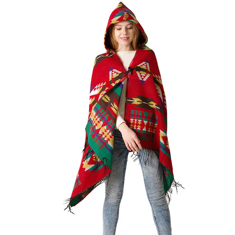 

Blankets Cape shawl Ponchos and Capes Big scarves winter scarf cashmere poncho women Bohemian Shawl Scarf Tribal Fringe Hoodies