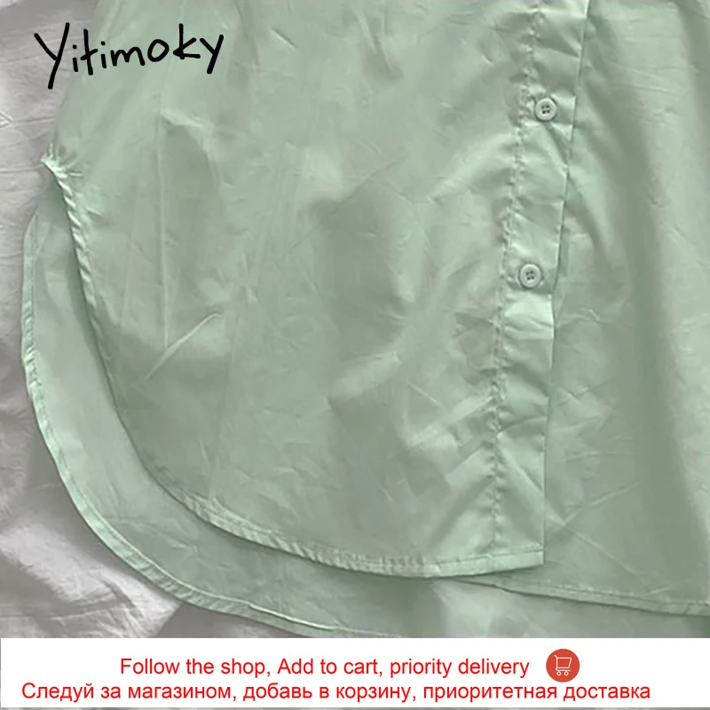 Yitimoky Button Up Blouse Women Green Short Sleeve Turn-down Collar Korean Fashion Clothing Shirts 2021 Summer New Casual Tops
Yitimoky Button Up Blouse Women Green Short Sleeve Turn-down Collar Korean Fashion Clothing Shirts 2021 Summer New Casual Tops