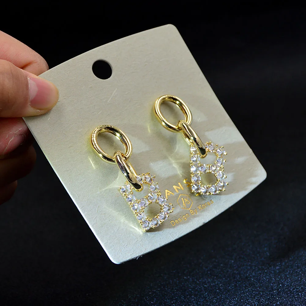 CINKILE Letter B Cubic Zirconia Dangle Earrings for Women Shining Fashion Alphat Earrings Copper Material High Quality FS020
CINKILE Letter B Cubic Zirconia Dangle Earrings for Women Shining Fashion Alphat Earrings Copper Material High Quality FS020