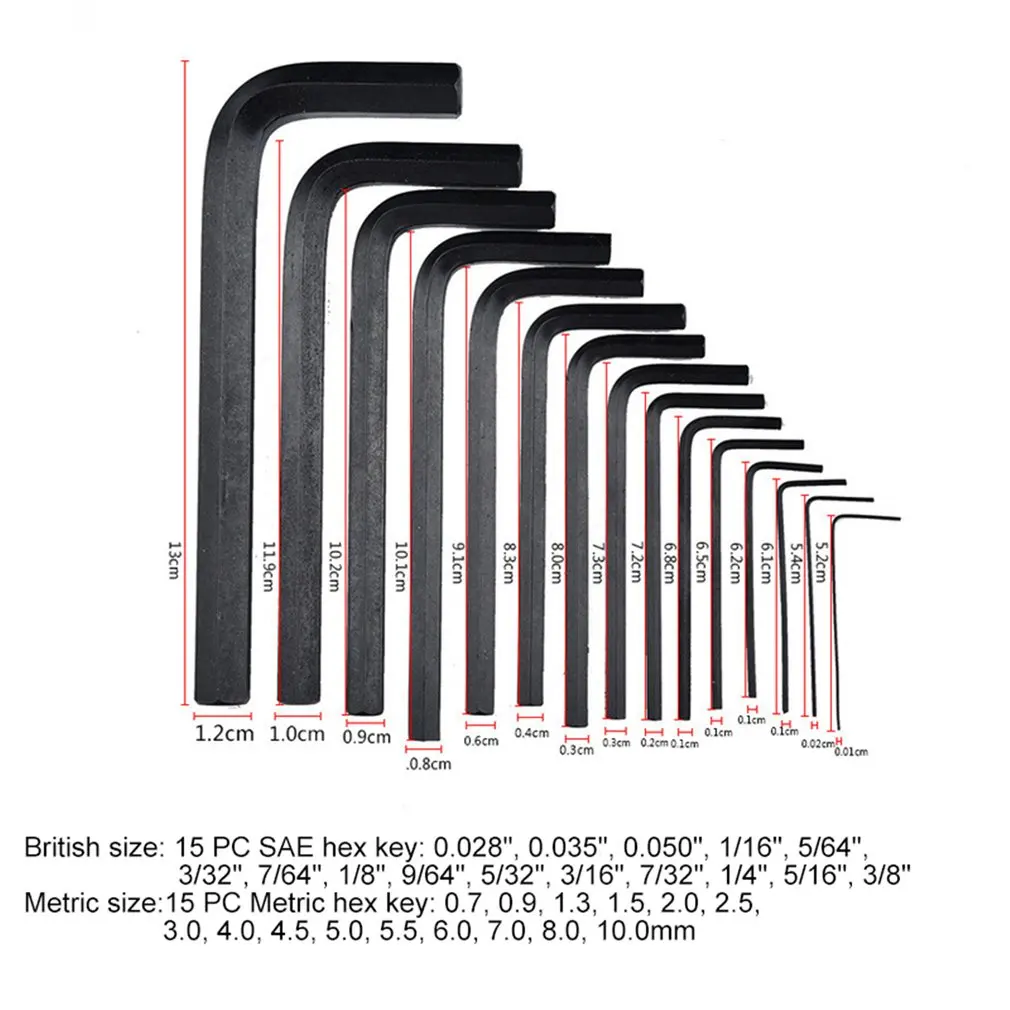 30 in 1 Inner Hex Key Wrench Torx Hex Allen Key Sets SAE Set Precise Manual Tool For Auto Repair Wrenches Spanners Hand Tools
