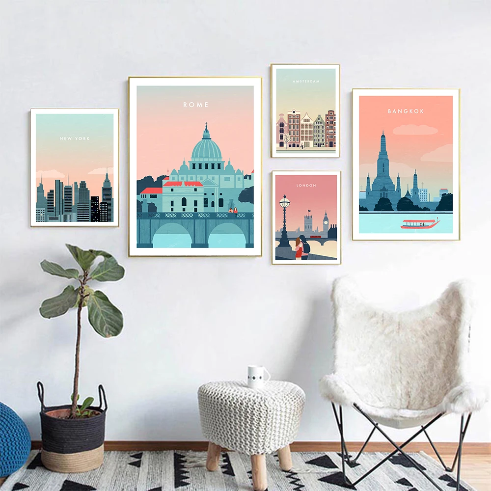 New York Rome Landscape Poster City Travel Canvas Painting Modern Wall Art Modular Print Pictures Aisle Home Decoration
New York Rome Landscape Poster City Travel Canvas Painting Modern Wall Art Modular Print Pictures Aisle Home Decoration