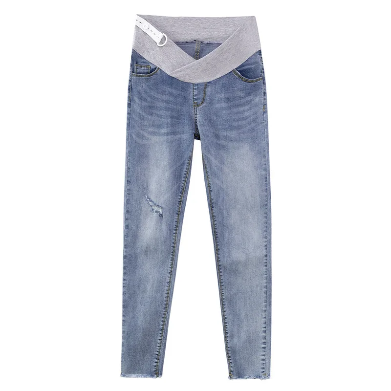 Ripped Low Waist Belly Stretch Denim Maternity Skinny Jeans Summer Autumn Pencil Pants for Pregnant Women Pregnancy
Ripped Low Waist Belly Stretch Denim Maternity Skinny Jeans Summer Autumn Pencil Pants for Pregnant Women Pregnancy