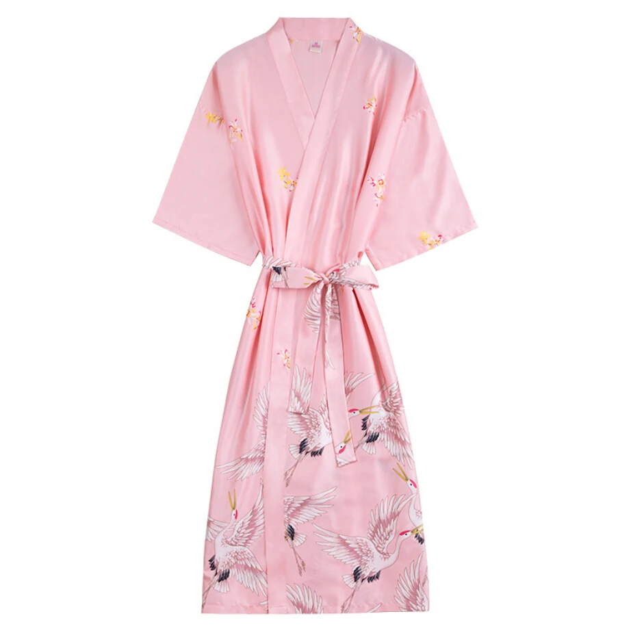 New Crane Women Robe Silk Pajamas 2021 Summer Night-Robe Sashes Homewear Clothing Satin Sleepwear Short Sleeve Nightdress
New Crane Women Robe Silk Pajamas 2021 Summer Night-Robe Sashes Homewear Clothing Satin Sleepwear Short Sleeve Nightdress