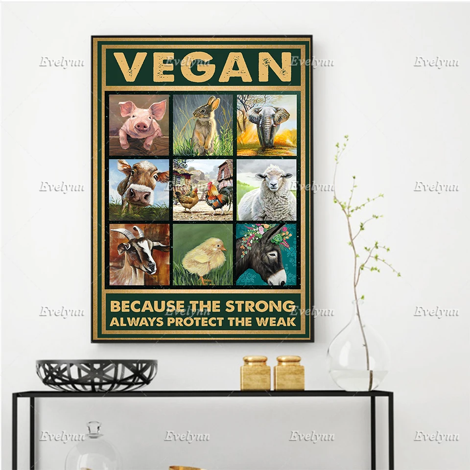 Vegan Poster, The Strong Always Protect The Weak, Vegan Animal Wall Art Print, Veganism, Animal Rights,Vegan Gift,Kitchen Decor
Vegan Poster, The Strong Always Protect The Weak, Vegan Animal Wall Art Print, Veganism, Animal Rights,Vegan Gift,Kitchen Decor