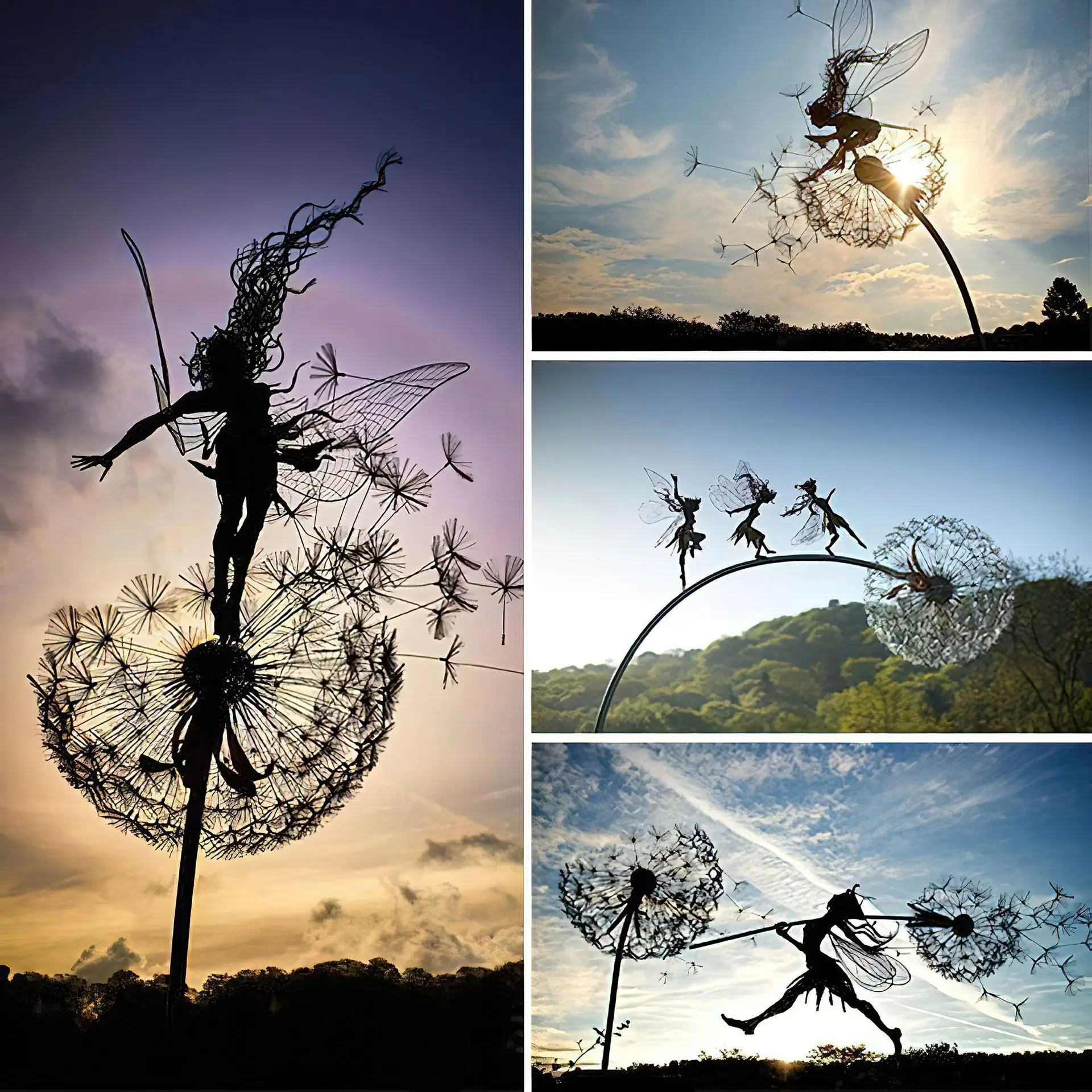 Garden Stake Fairies And Dandelions Dance Together Metal Garden Yard Art Decor Lawn Landscape Sculpture Decoration
Garden Stake Fairies And Dandelions Dance Together Metal Garden Yard Art Decor Lawn Landscape Sculpture Decoration