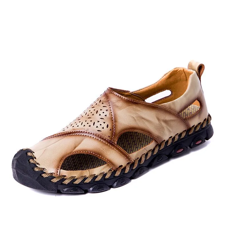 New Summer Sandals Mens Breathable High Quality Genuine Leather Sandals Man Flats Plus Size Fashion Casual Beach Men's shoes
New Summer Sandals Mens Breathable High Quality Genuine Leather Sandals Man Flats Plus Size Fashion Casual Beach Men's shoes