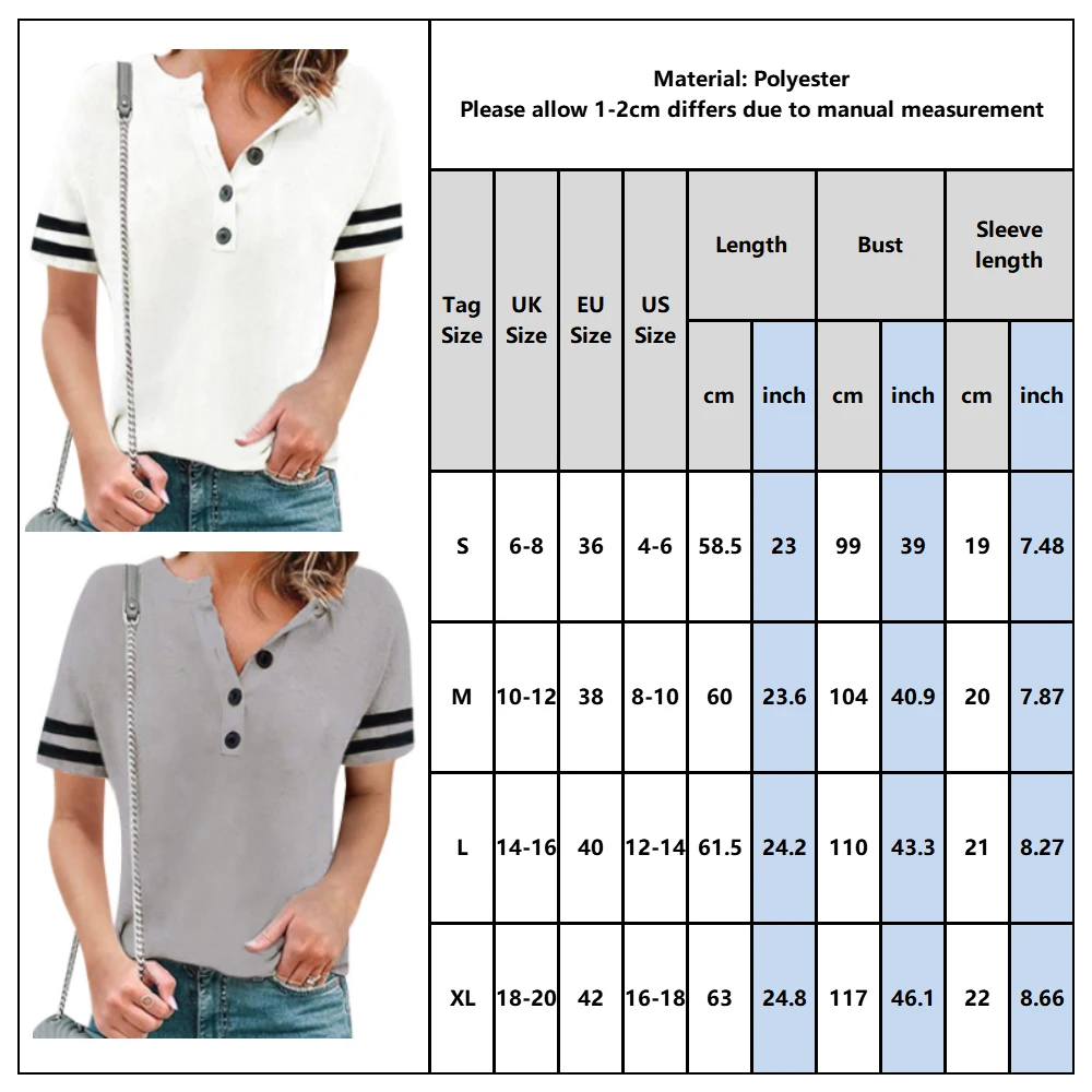 Women Casual Button V Neck Tops Summer Stripe Short Sleeve Sheath T-shirt Casual Vintage Slim Fashion Tops for Female 2021 D30
Women Casual Button V Neck Tops Summer Stripe Short Sleeve Sheath T-shirt Casual Vintage Slim Fashion Tops for Female 2021 D30