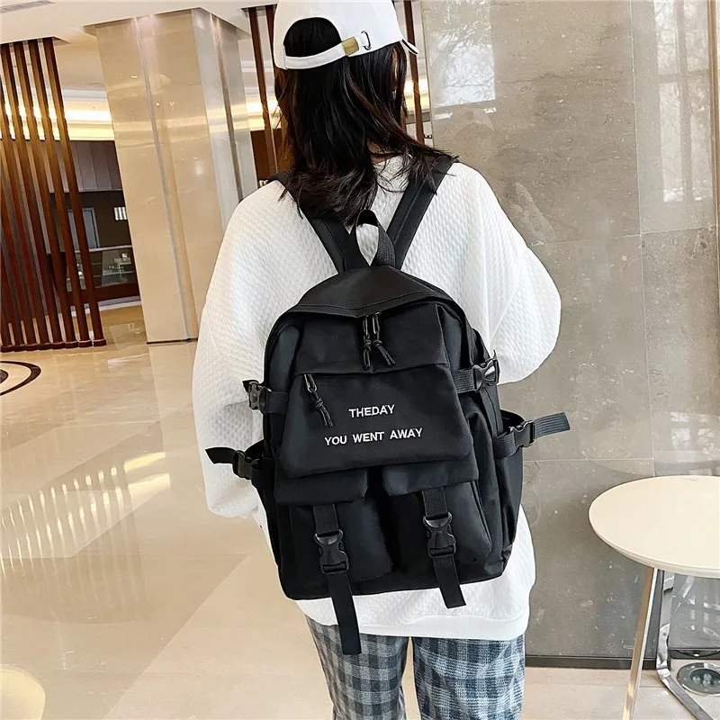 

Women Backpack Nylon New Backpack Multipocket Cute College School Bag For Girl Kawaii Student School Backpack Female