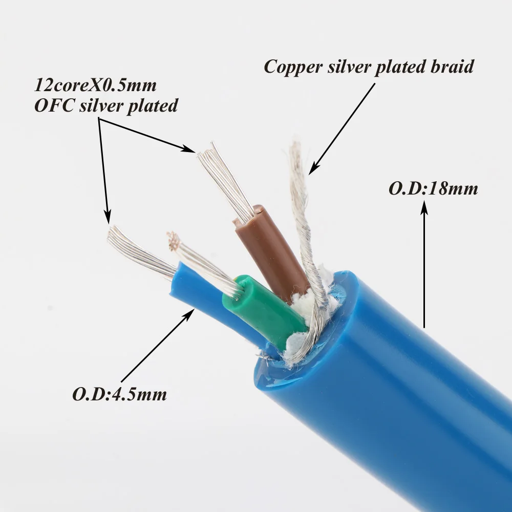 hi-end OFC silver plated AC power cable High Power EMC Shield power bulk cable HiFi Audiophile Power Cord
hi-end OFC silver plated AC power cable High Power EMC Shield power bulk cable HiFi Audiophile Power Cord