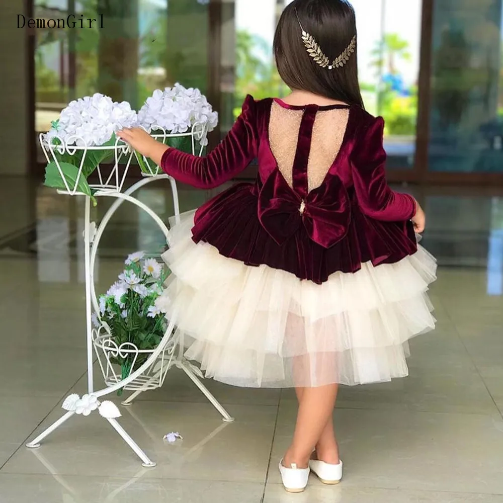 Puffy Flower Girl Dresses Long Sleeves Illusion Back Velvet Top Children Wedding Party Gown Birthday Dress
Puffy Flower Girl Dresses Long Sleeves Illusion Back Velvet Top Children Wedding Party Gown Birthday Dress
