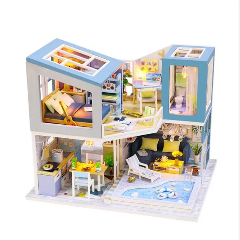New DIY Doll House Miniature Dollhouse With Furnitures Wooden House Miniaturas Toys For Children Modern two-storey villa
New DIY Doll House Miniature Dollhouse With Furnitures Wooden House Miniaturas Toys For Children Modern two-storey villa