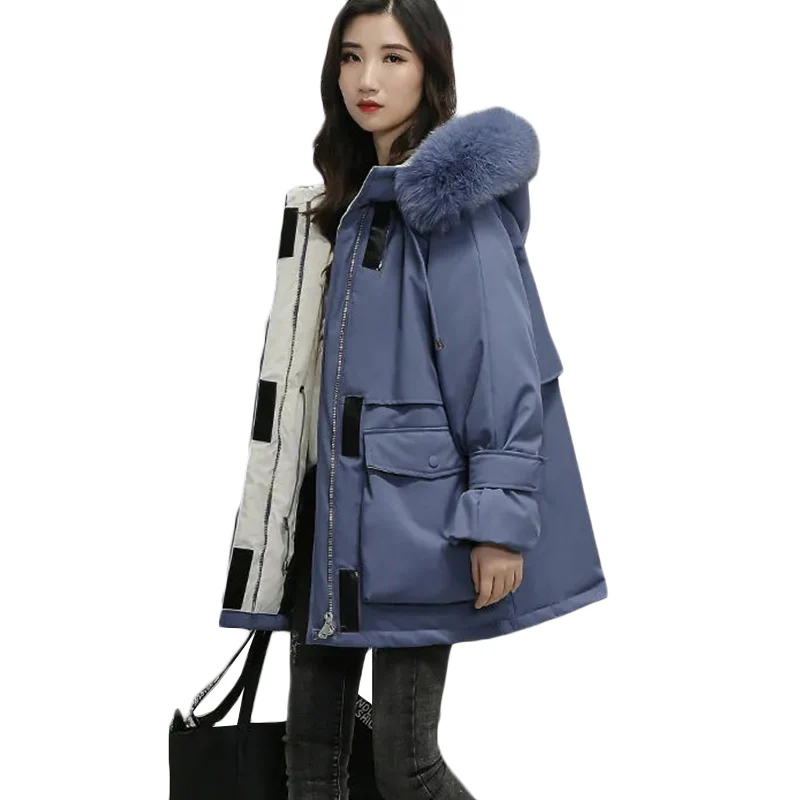 Women Long Parka Overcoat New Down Cotton Jacket Winter Cold Warm Cotton Outerwear Hooded Fur Collar Tooling Coat Trench Coats
Women Long Parka Overcoat New Down Cotton Jacket Winter Cold Warm Cotton Outerwear Hooded Fur Collar Tooling Coat Trench Coats