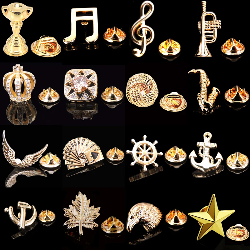 Fashion Brooch Golden Anchor Crown Saxophone Music Wing Horn Stars Golf For Men's Suit Collar Lapel Brooches Pin Party Jewelry
Fashion Brooch Golden Anchor Crown Saxophone Music Wing Horn Stars Golf For Men's Suit Collar Lapel Brooches Pin Party Jewelry