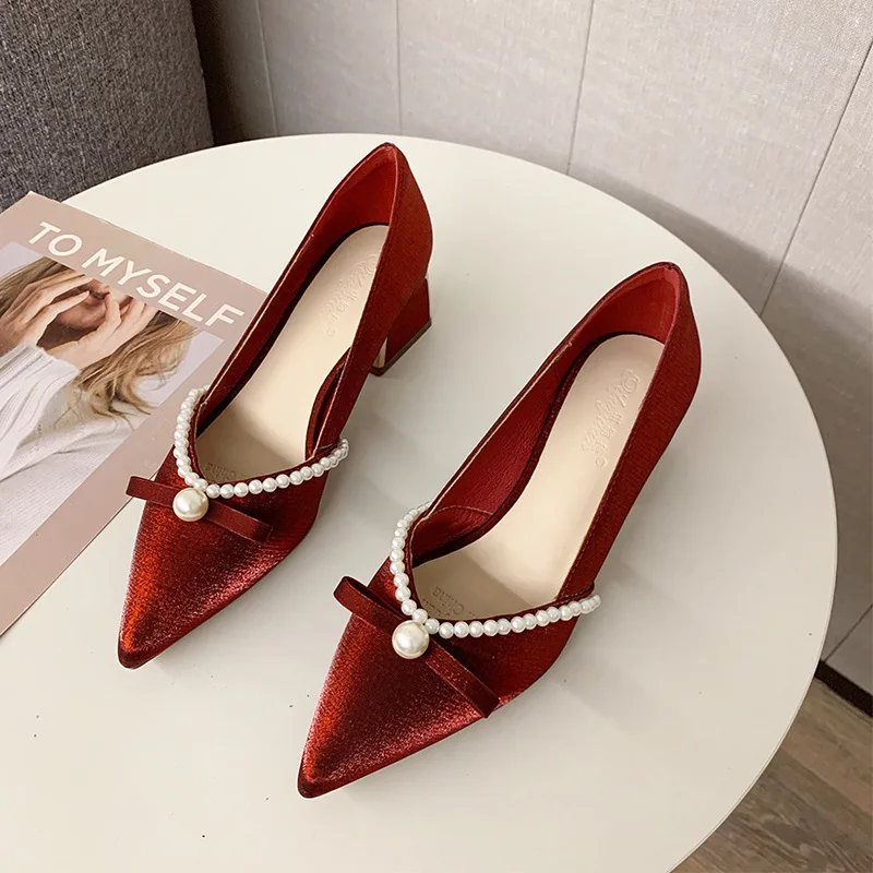 Woman Sexy Shoes New High Heels Party Elegant Ladies Red Bride Wedding Pearl Pumps Pointed Toe Zapatos De Mujer Plataforma
Woman Sexy Shoes New High Heels Party Elegant Ladies Red Bride Wedding Pearl Pumps Pointed Toe Zapatos De Mujer Plataforma