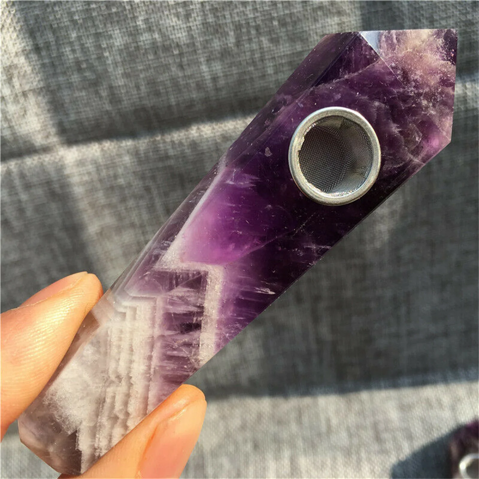 A+ Natural amethyst Pipe quartz Crystal Tip Wand heals 1PC 
A+ Natural amethyst Pipe quartz Crystal Tip Wand heals 1PC