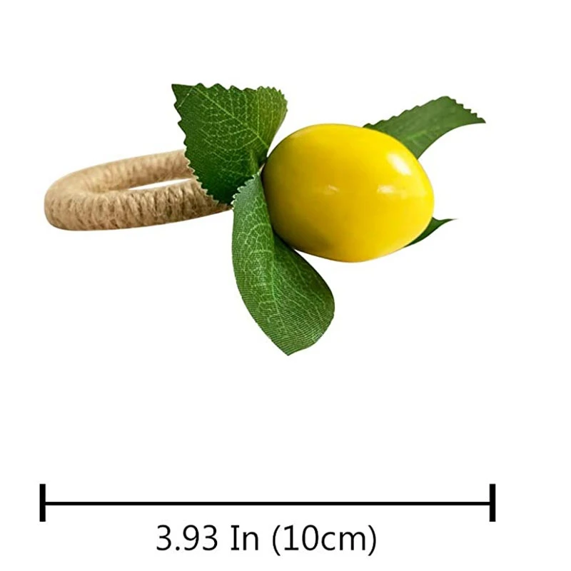 10PCS Handmade Napkin Rings Yellow Faux Lemon with Vine Napkin Ring for Wedding, Dinner Party, Banquet, Serviette-ABUX
10PCS Handmade Napkin Rings Yellow Faux Lemon with Vine Napkin Ring for Wedding, Dinner Party, Banquet, Serviette-ABUX