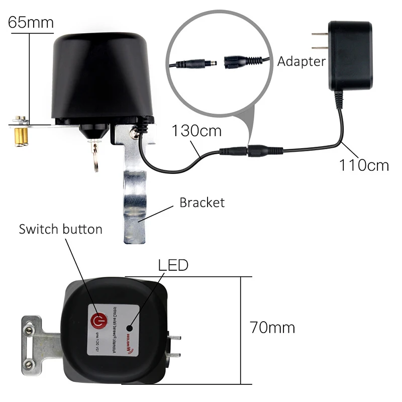 Tuya WIFI Automation Handle Valve Switch IOS/android App Remote Control For Alexa Google Home Assistant Voice Control Off/on
Tuya WIFI Automation Handle Valve Switch IOS/android App Remote Control For Alexa Google Home Assistant Voice Control Off/on