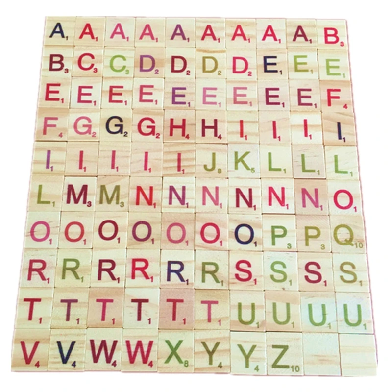 2021 New 100 Pcs Scra-bble Wood Tiles Sets 100 Pieces Letters Wooden Crafts Art Pendents
2021 New 100 Pcs Scra-bble Wood Tiles Sets 100 Pieces Letters Wooden Crafts Art Pendents