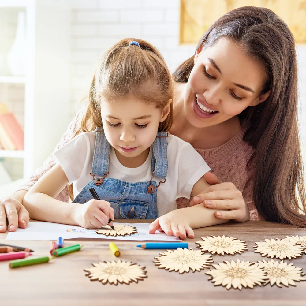 Artibetter 10pcs Unfinished Wooden Sun Flower Embellishments Wood Craft Hanging Decor Embellishments for DIY 
Artibetter 10pcs Unfinished Wooden Sun Flower Embellishments Wood Craft Hanging Decor Embellishments for DIY