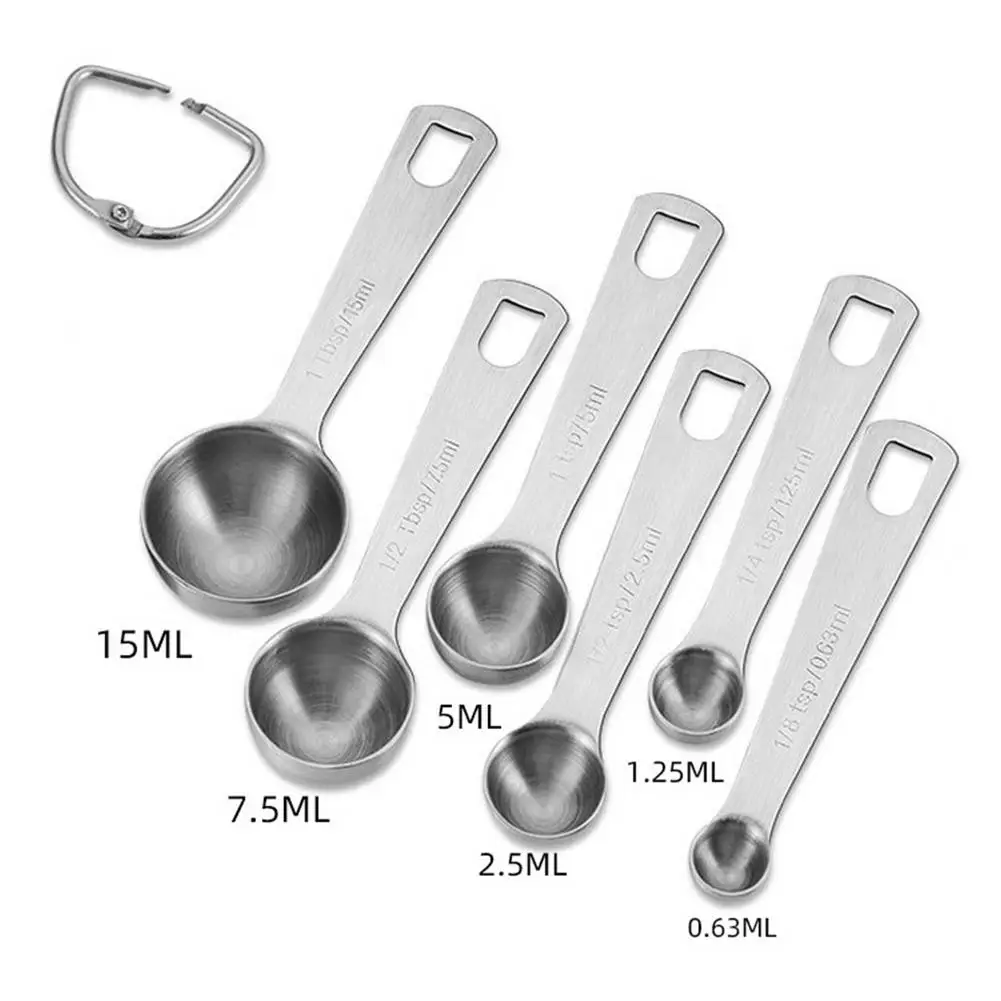6Pcs Stainless Steel Measuring Spoons Set Kitchen Tools Teaspoon Coffee Sugar Cake Baking Measuring Cups Cooking Baking Tools
6Pcs Stainless Steel Measuring Spoons Set Kitchen Tools Teaspoon Coffee Sugar Cake Baking Measuring Cups Cooking Baking Tools
