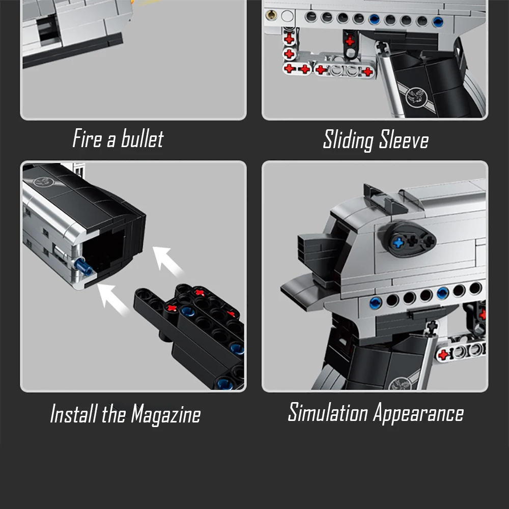 Desert Eagle Pistol City Police Pistol Gun Model Building Blocks Military Technical Bricks Can Fire Bullets Bricks Boys Toy Gift
Desert Eagle Pistol City Police Pistol Gun Model Building Blocks Military Technical Bricks Can Fire Bullets Bricks Boys Toy Gift