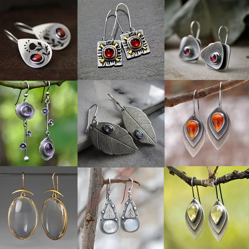 New Vintage Moonstone Earrings Retro Silver Color Flower Birds Moon Stone Hook Dangle Earring For Women Trendy 2021
New Vintage Moonstone Earrings Retro Silver Color Flower Birds Moon Stone Hook Dangle Earring For Women Trendy 2021