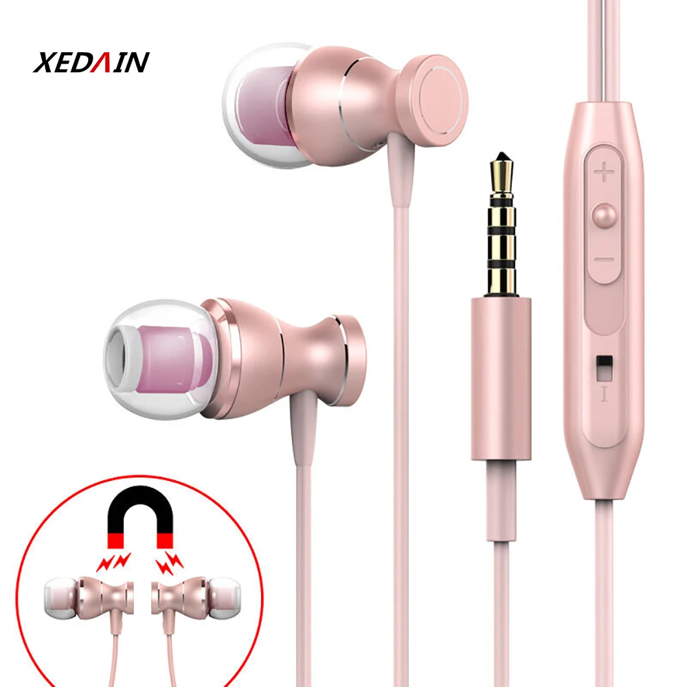 In Ear Наушники четкость стерео гарнитура с микрофоном Металлические Магнитные