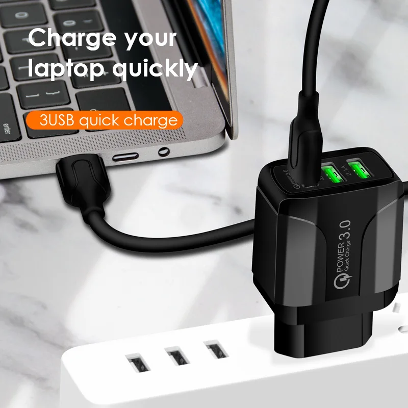 Quick Charge 3.0 USB Charger for Samsung S8 S10 QC3.0 Fast Charging Adapter 3 USB Port Charger EU/US/EK USB Data Cable Type-c
Quick Charge 3.0 USB Charger for Samsung S8 S10 QC3.0 Fast Charging Adapter 3 USB Port Charger EU/US/EK USB Data Cable Type-c