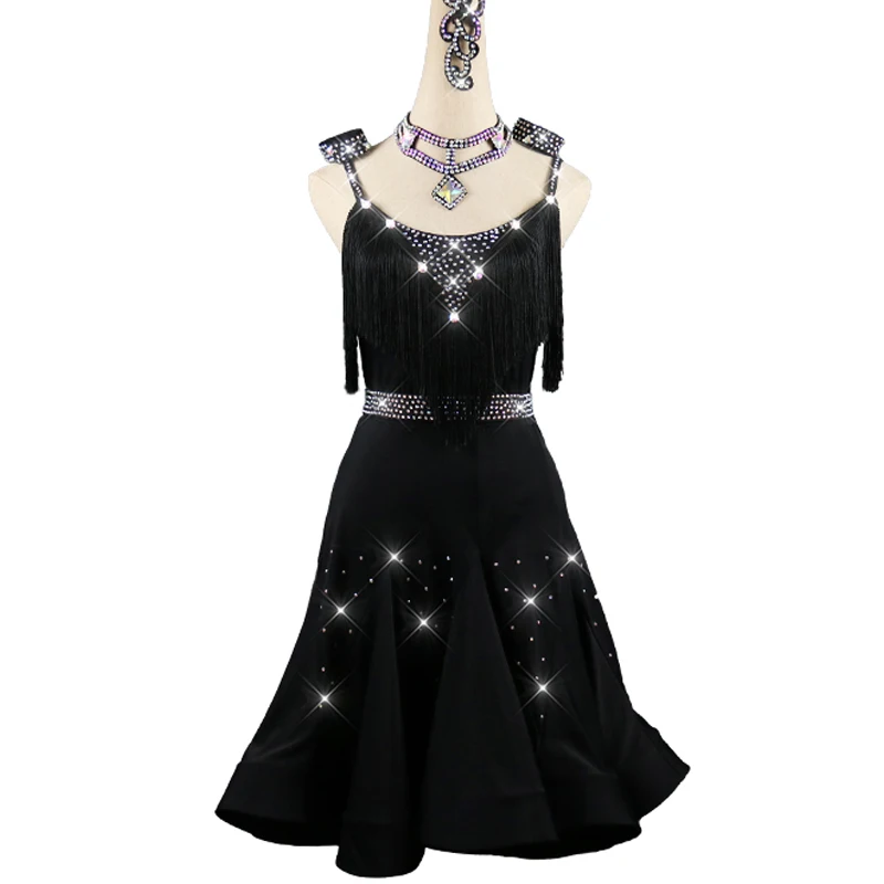 Summer Latin Dance Skirt Competition Dress Performance Skirt Adult Child Custom Black Tassel Sexy Dance Dresses
Summer Latin Dance Skirt Competition Dress Performance Skirt Adult Child Custom Black Tassel Sexy Dance Dresses