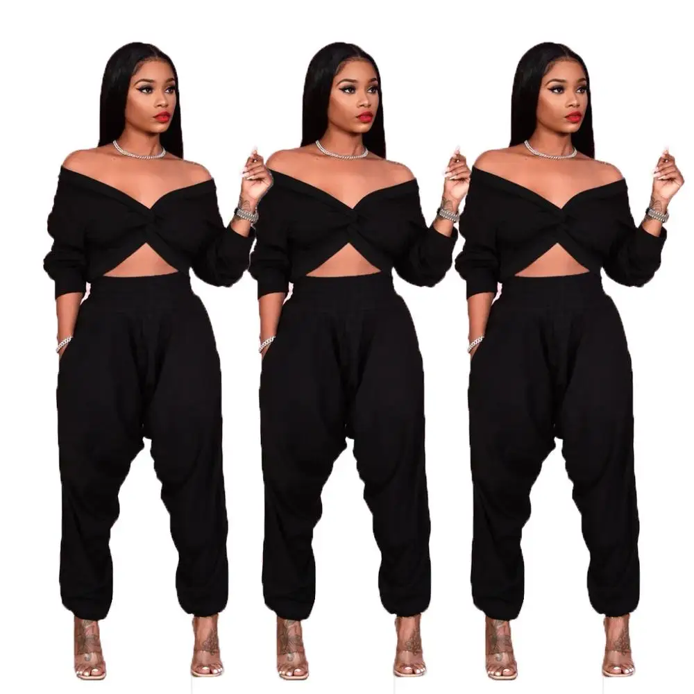 Street Style Autumn Women Sets Deep V-Neck Long Sleeve Crop Tops High Waist Ankle Banded Pants Tracksuits For Nightclub Party
Street Style Autumn Women Sets Deep V-Neck Long Sleeve Crop Tops High Waist Ankle Banded Pants Tracksuits For Nightclub Party