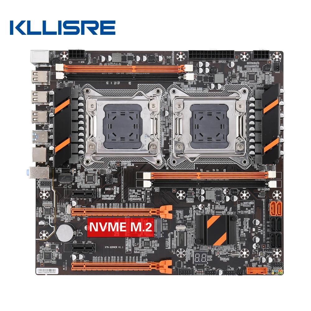 Kllisre X79 двойной Процессор материнская плата LGA 2011 E ATX основная USB3.0 SATA3 PCI 3 0 16X NVME M.2 SSD